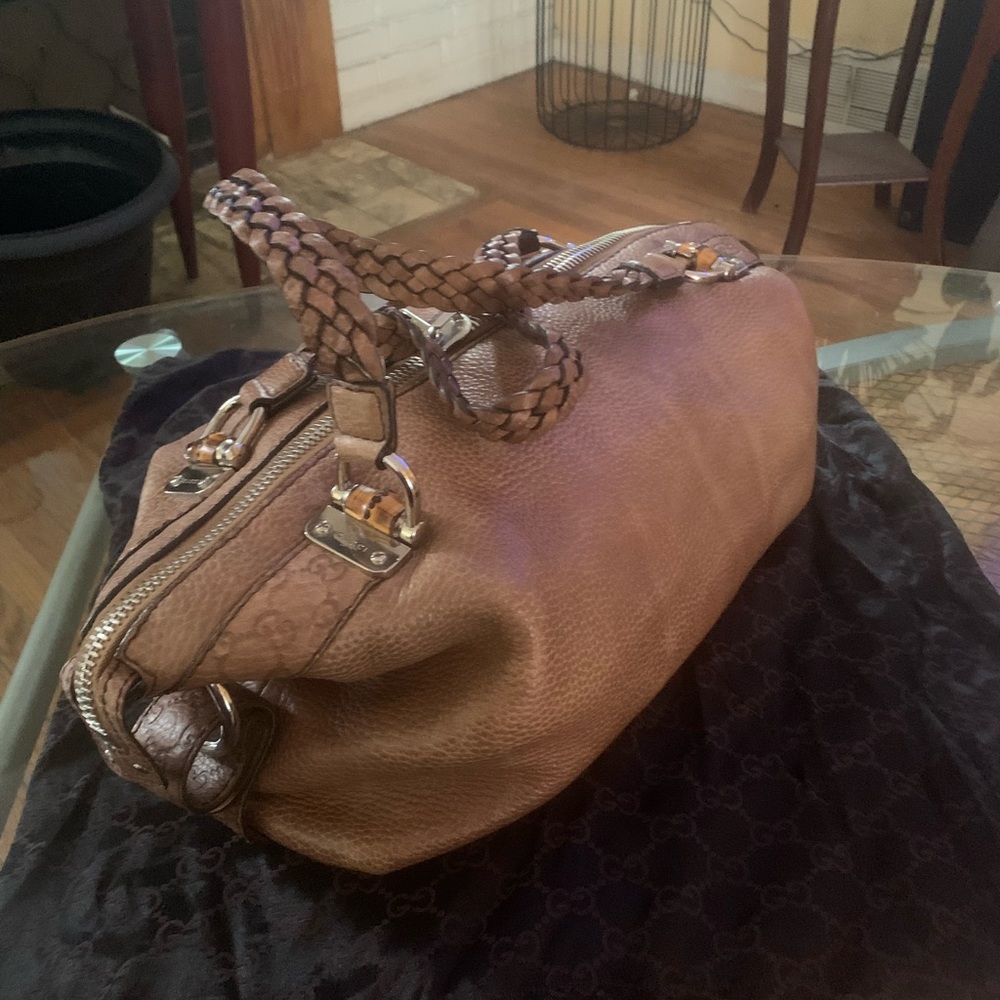 Gucci Bamboo Bag in Brown Leather XL